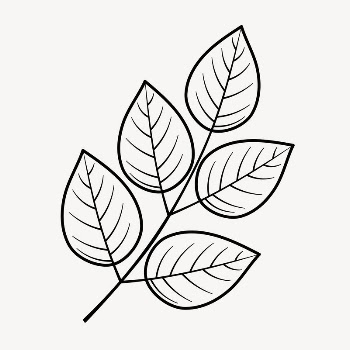 Leaf doodle clipart, cute black | Free PSD Illustration - rawpixel