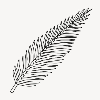 Leaf doodle clipart, cute black | Free PSD Illustration - rawpixel