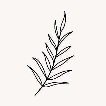 Leaf doodle clipart, cute black | Free PSD Illustration - rawpixel