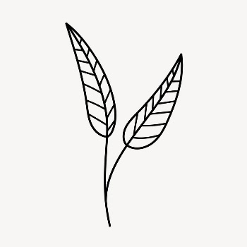 Leaf doodle clipart, cute black | Free PSD Illustration - rawpixel