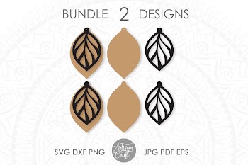 Leaf earring svg, faux leather earrings template