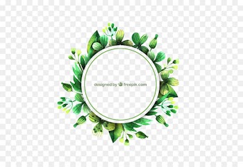 Leaf Euclidean vector Watercolor painting - Free green circle border pattern buckle 