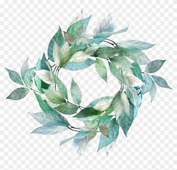 Leaf Flower Wreath - Зеленые Листья В Виде Кольца Шаблон