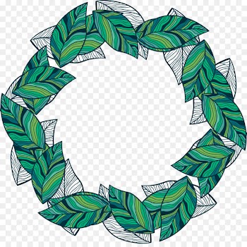 Leaf Garland Wreath - Vector leaf garland 