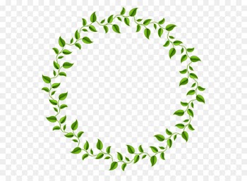Leaf Green Circle Picture frame - Green leaves decorative circle 