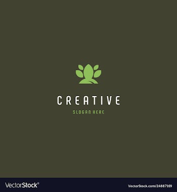 Leaf green growth ecology creative business logo vector image