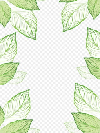 Leaf - Green hand-painted leaves border 