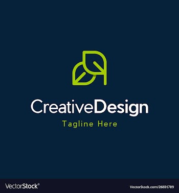 Leaf green line creative business logo vector image