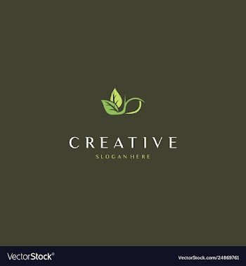 Leaf green naturally creative business logo design vector image