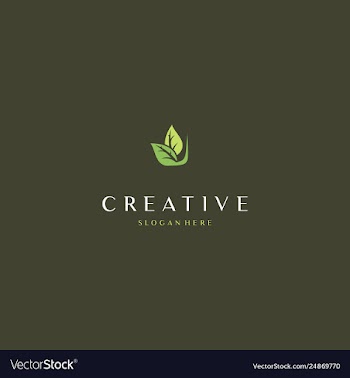 Leaf green naturally creative business logo design vector image