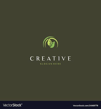 Leaf green naturally creative business logo design vector image