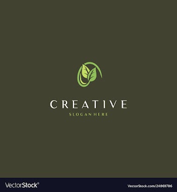 Leaf green naturally creative business logo design vector image
