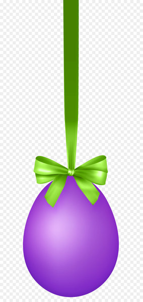 Leaf Green - Purple Hanging Easter Egg with Bow Transparent Clip Art Image 