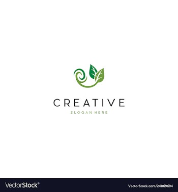 Leaf green tea creative logo design vector image