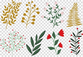 Leaf Green Winter Plant Euclidean , 8 Winter flowers transparent background PNG clipart