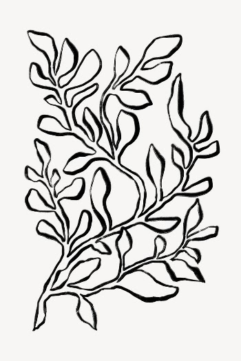 Leaf line art, Chinese brush | Free Photo - rawpixel