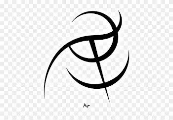 Leaf Line Art White Clip Art - Air Sigil