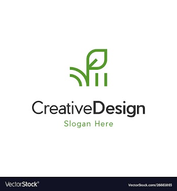 Leaf line nature creative logo design vector image