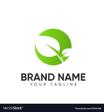 Leaf logo design concept template full color for vector image