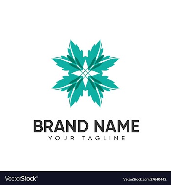 Leaf logo design concept template full color for vector image