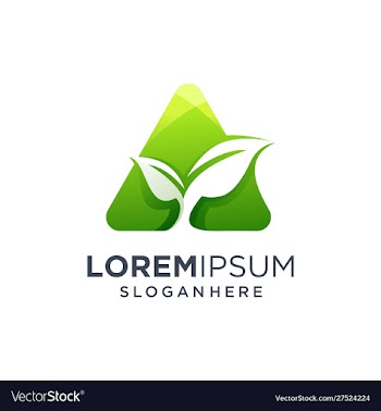 Leaf logo design with concept letters a vector image