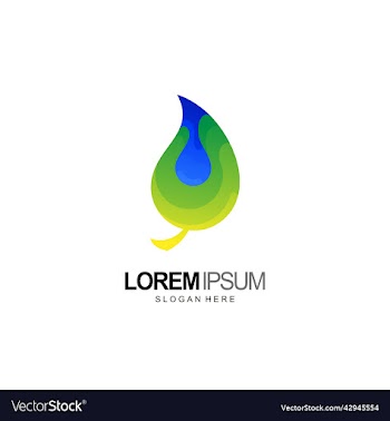 leaf logo with drop water design