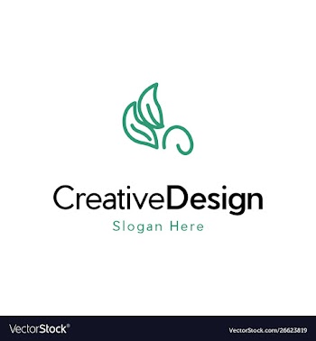 Leaf nature minimalist logo design vector image