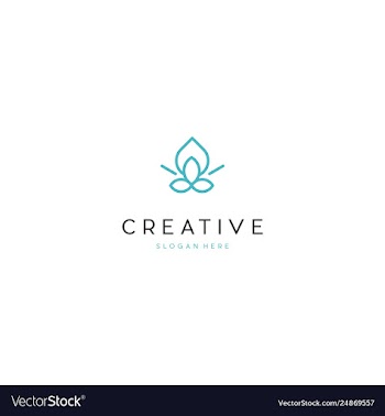 Leaf outline creative business logo design vector image