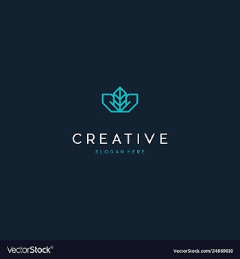 Leaf outline creative business logo design vector image