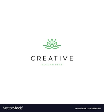 Leaf outline ecology creative business logo design vector image