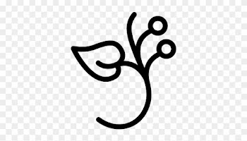 Leaf Outline With Circle Buds Vector - Leaf