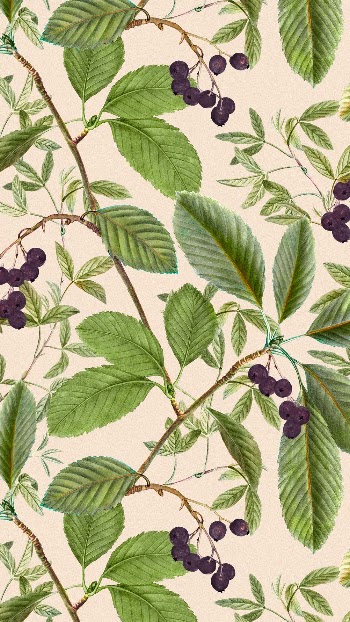 Leaf pattern mobile wallpaper, vintage | Free Photo - rawpixel