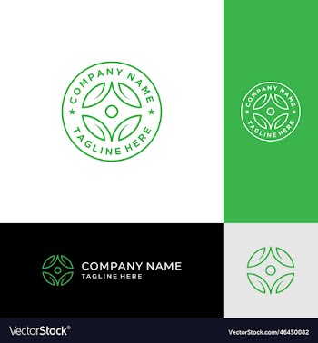 leaf people logo design concept template
