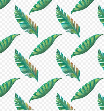 Leaf Tropics Drawing - Hand painted green tropical leaves pattern 