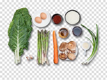 Leaf vegetable Bibimbap Vegetarian cuisine Korean cuisine Nasi campur, vegetable transparent background PNG clipart