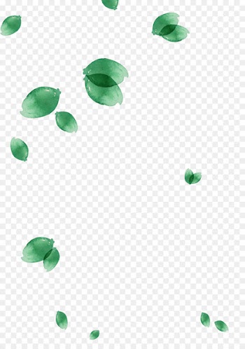 Leaf Watercolor painting Green - Falling leaves 