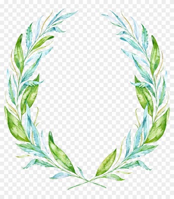 Leaf Watercolor Painting Wreath Drawing - Simple Greek Theme Wedding Invitation