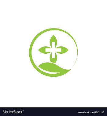 Leaf with cross plus for medicalhelth logo design vector image