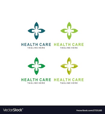 Leaf with cross plus for medicalhelth logo design vector image