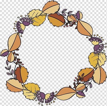 Leaf Wreath , Autumn leaves garlands transparent background PNG clipart