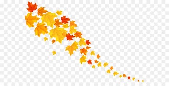 Leaf Yellow Font Pattern - Autumn Leafs PNG Decorative Clipart Image 