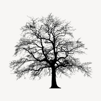 Leafless tree silhouette collage element, | Free PSD - rawpixel