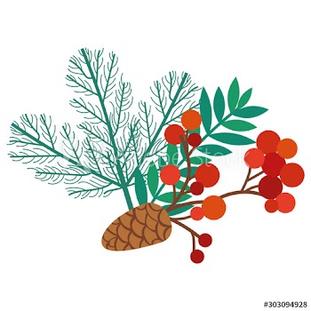 leafs and seeds christmas decoration
