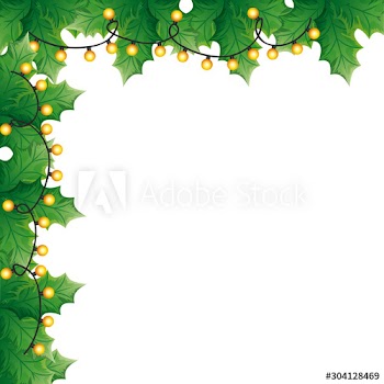 leafs decorative with lights christmas design