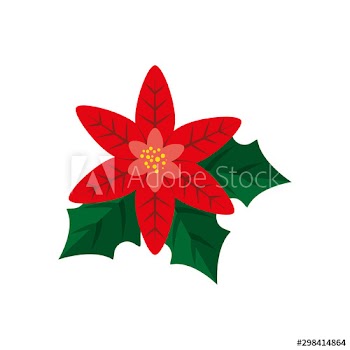 leafs with flower christmas design