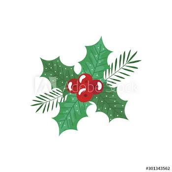 leafs with seeds decoration christmas design