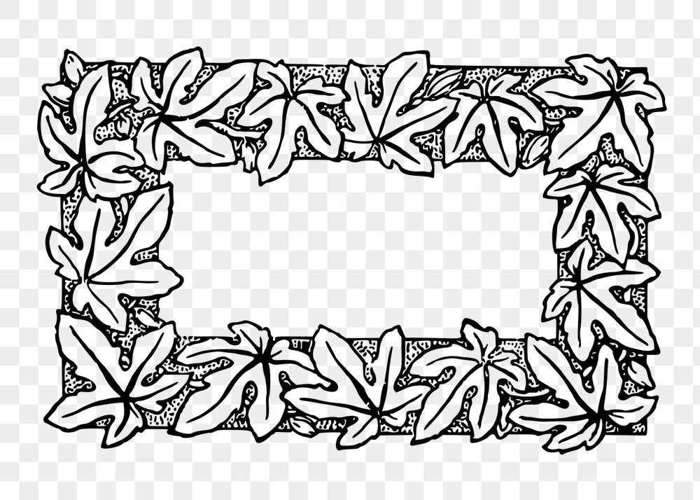 Leafy rectangle png frame, vintage | Free PNG - rawpixel
