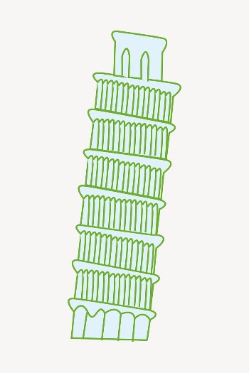 Leaning tower of Pisa clipart, | Free PSD - rawpixel