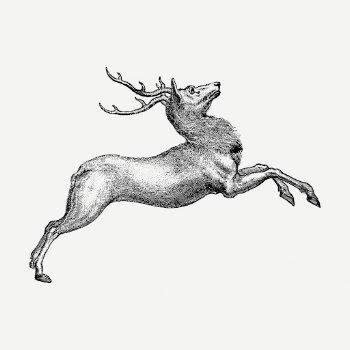 Leaping reindeer drawing clipart, animal | Free PSD - rawpixel
