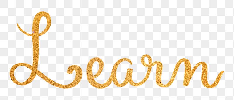 Learn png, gold glittery calligraphy | Free PNG - rawpixel